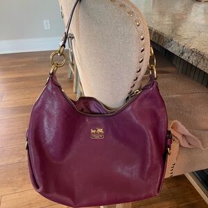 Coach Purple Leather Shoulder Bag